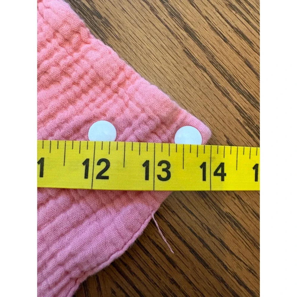 Lulu Moon Bandana Bib Kids OS Pink Muslin Cotton Gauze Snap Closure Drool Bib